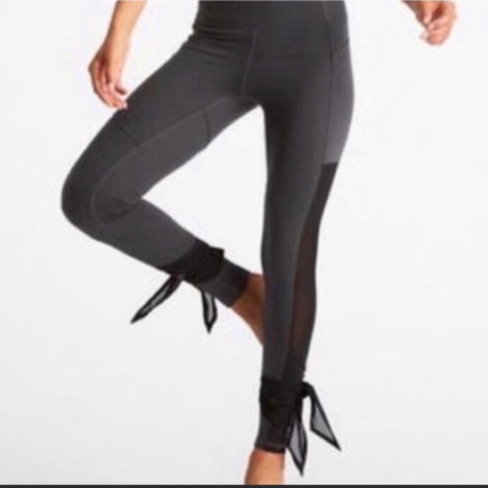 Lucy light mesh panel bow tie leggings